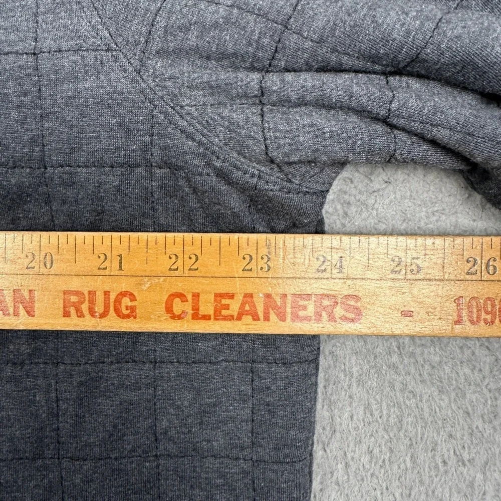 Banana Republic Jacket Mens XL Gray Quilted Grid Check Mock Neck Full Zip EUC